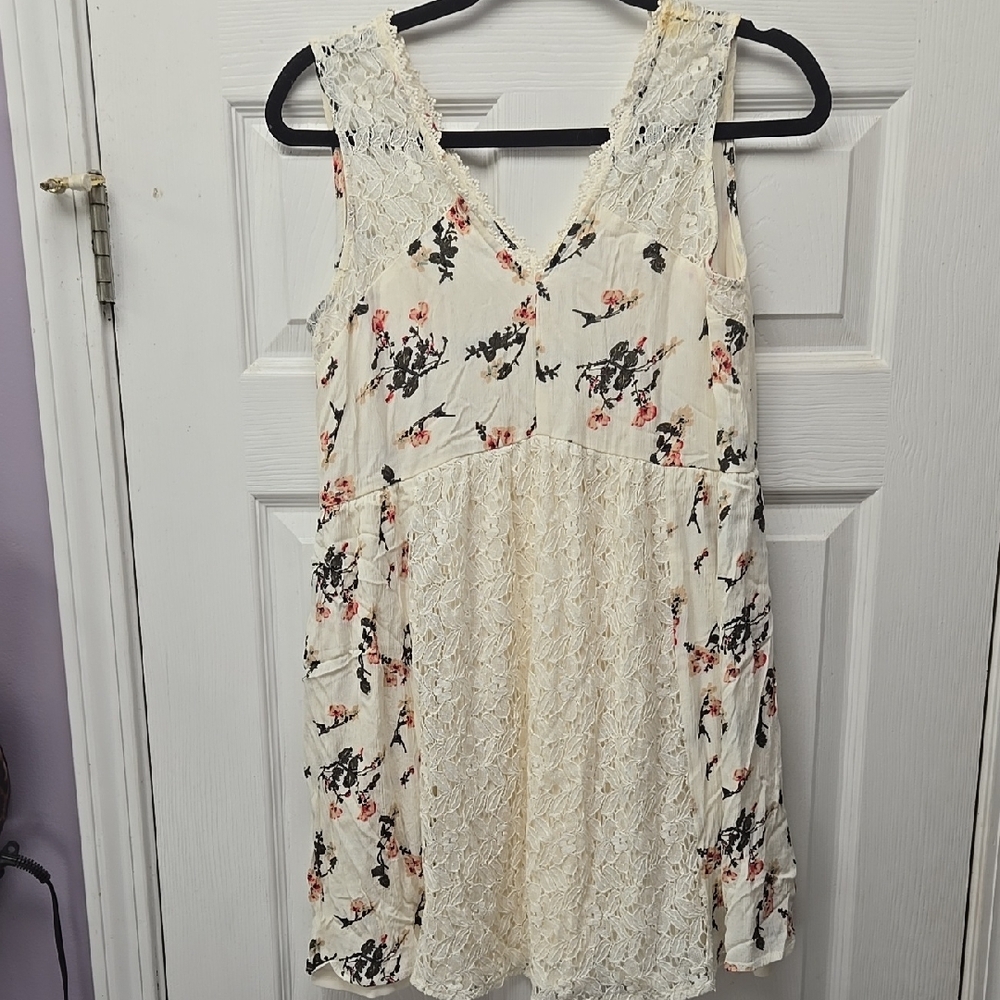 Love Cream and Pink Tiered Ruffled Mini Dress